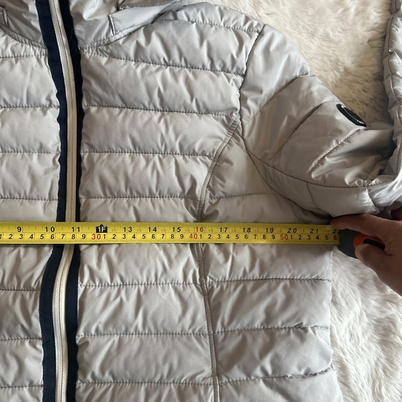 Womens Nautica Gray Silver XL Puffer Jacket Detachable Hood Fleece Pocket - Picture 10 of 14
